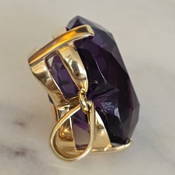 35.11ct Amethyst Classic Heart Pendant set in 14K Yellow Gold. Incl Appraisal - Picture 7 of 11